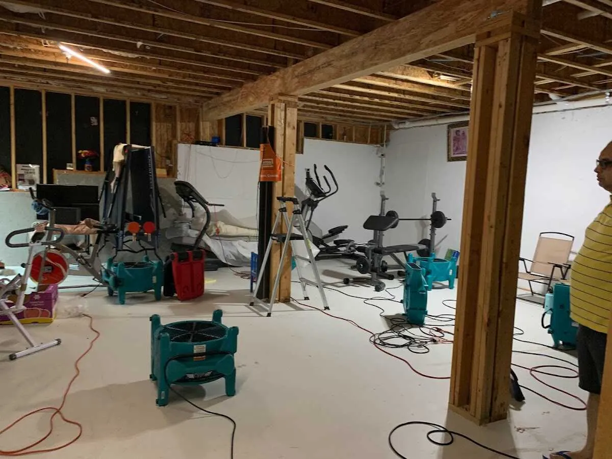 Basement drying equipment setup for Odor Removal & Deodorization in Grosse Pointe Farms